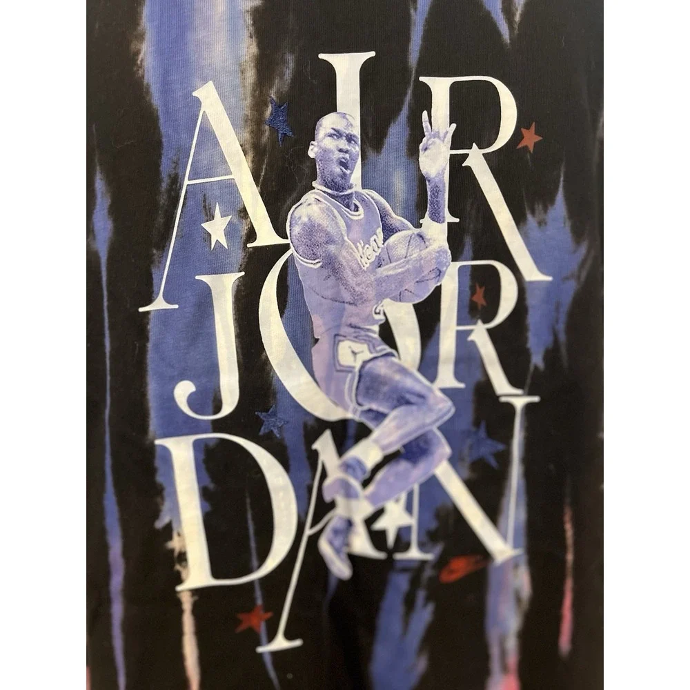 Air Jordan‎ Men's T Shirt 2xl Black And Blue Tie Dyed Pattern